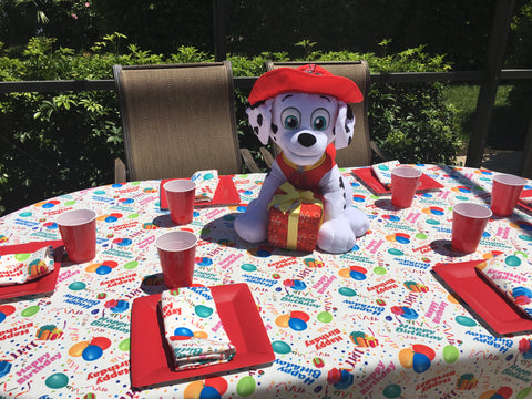 Marshall from Paw Patrol is on the case with Happy Birthday Tablecloth by CelebrationTablecloths