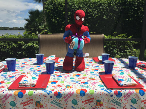 Spiderman Birthday Party with Happy Birthday Tablecloth by CelebrationTablecloths