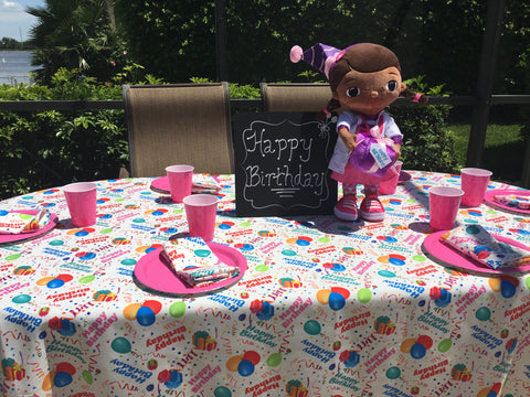 Doc McStuffins on Happy Birthday Tablecloth by CelebrationTablecloths