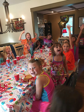 Sophia's 8th Birthday with Good Buddies and Happy Birthday Tablecloth by CelebrationTablecloths