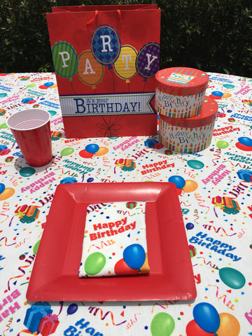 Happy Birthday Tablecloth and Napkins by CelebrationTablecloths