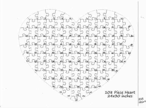template for large heart puzzle