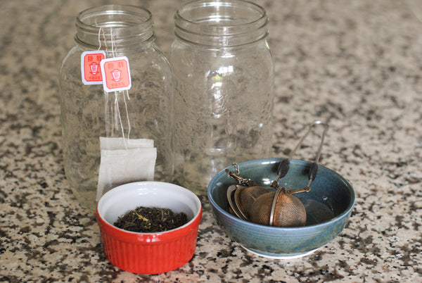 mason jars and green tea