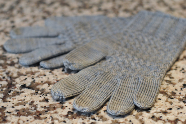 Lanark gloves with worn fingertips