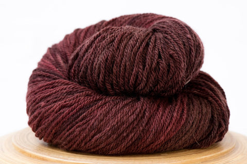 Norwood Canadian hand-dyed yarn in Black Cherry