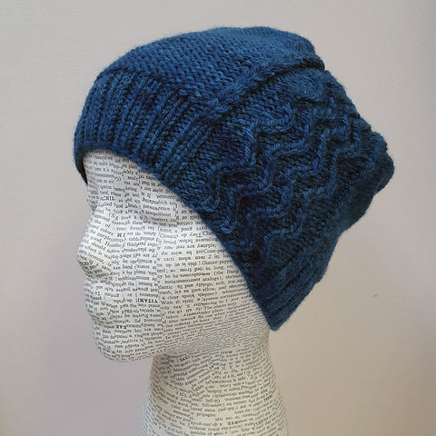 Ocean Dreams handknit hat in Norwood yarn