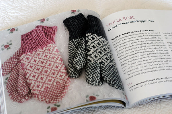 Page of Saltwater Classics book showing Vive La Rose mitten pattern