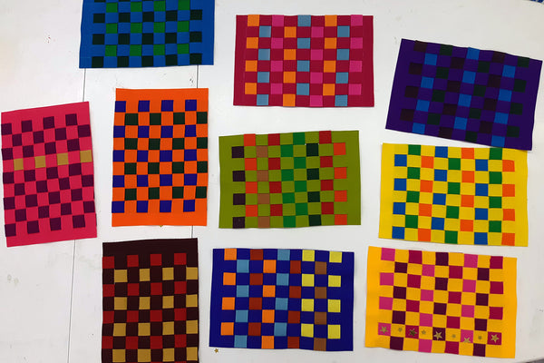 Woven felt placemats in a variety of colours