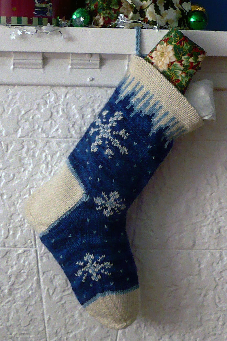 Icicle Christmas Stocking knitting kit Sweet Paprika Designs