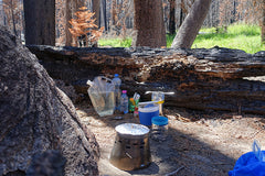 Even though he was hiking through a burned out area of Yosemite, Urs Grutter notes that the Ti Tri did NOT burn the food! :-)