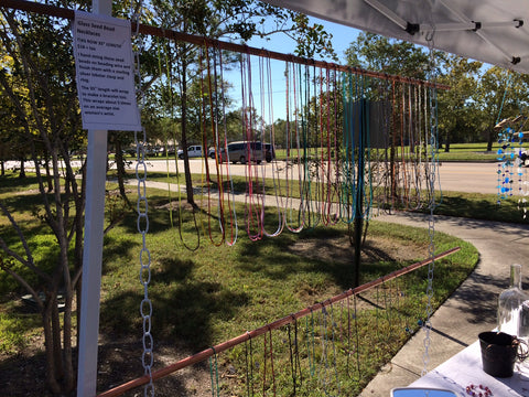 Seed Bead Necklace Display at Craft Show