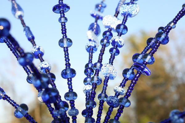 Blue handmade garden sparkler / sun catcher