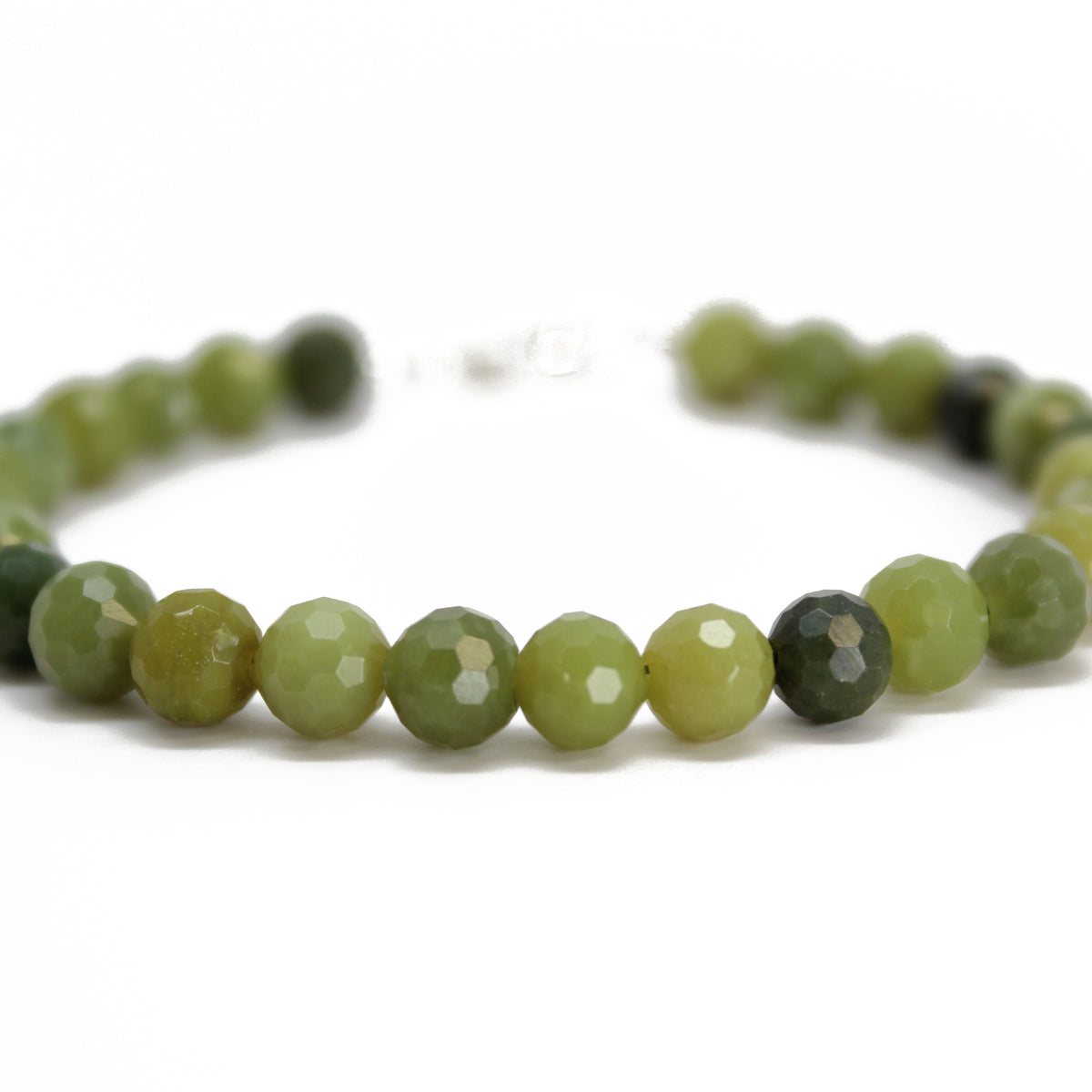 6mm Faceted Green Jade Bead Bracelet – Kathy Bankston