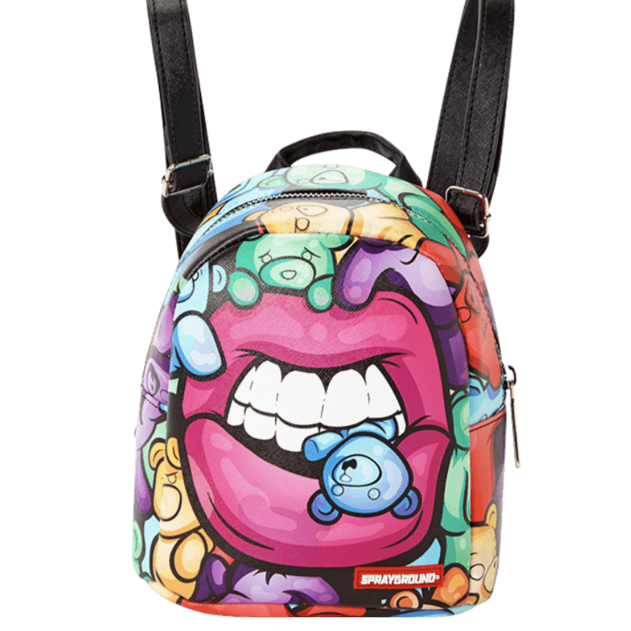 Sprayground Tokyo Bubble Grey & Pink Checkered Mini Backpack