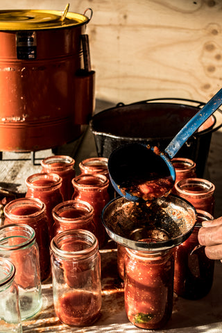 Autumn tomato harvest passata