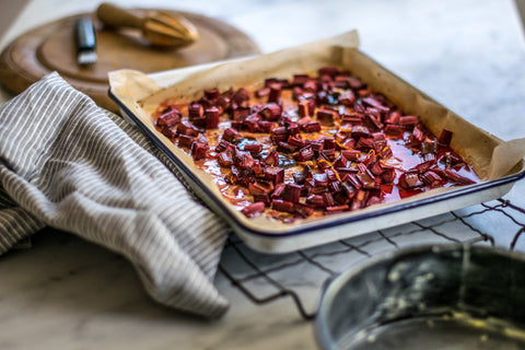 Local is Lovely Sophie Hansen rhubarb, orange and almond cake