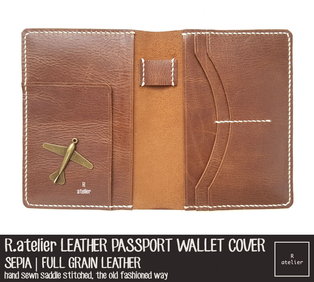 R.atelier Premium Leather Passport Wallet Cover