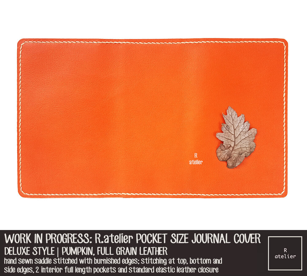 R.atelier Pumpkin Pocket Size Deluxe Leather Notebook Cover