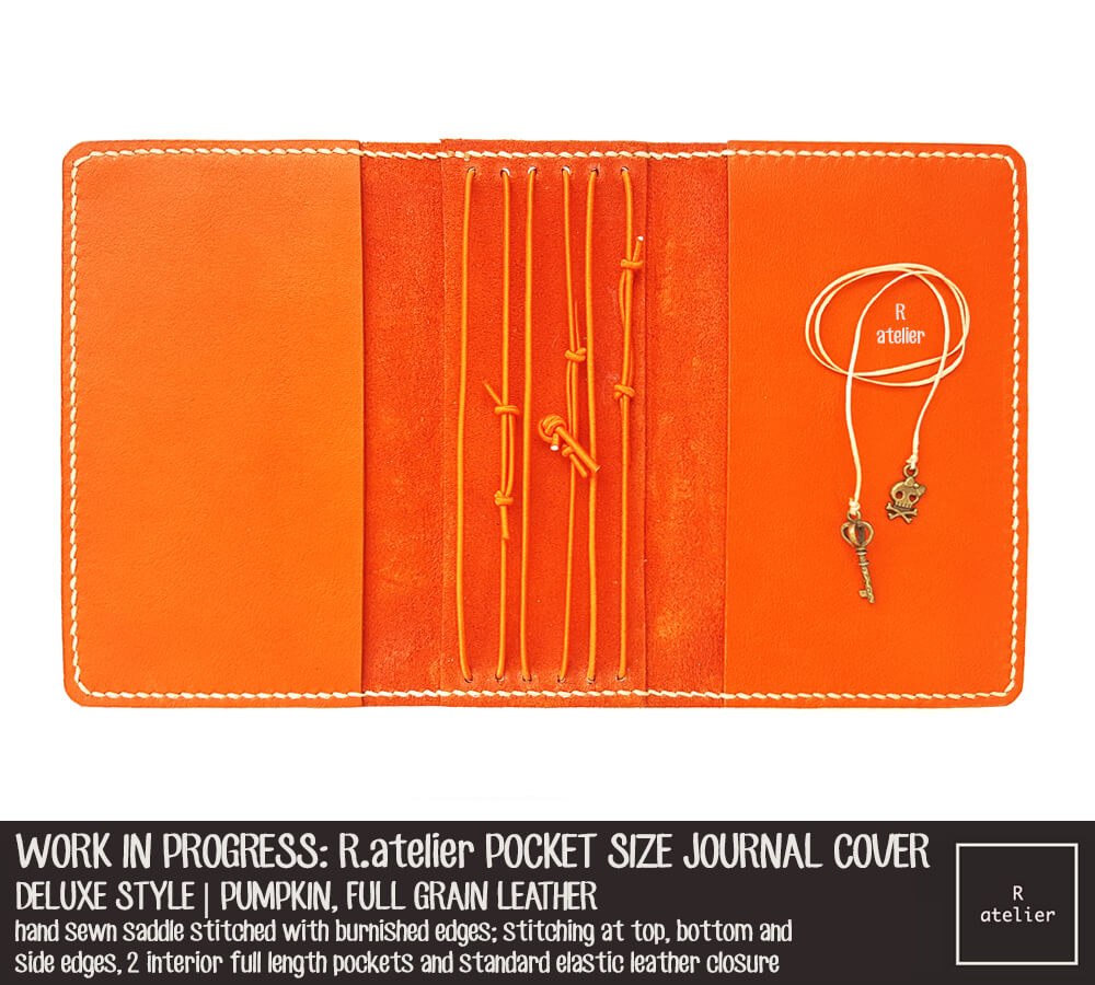 R.atelier Pumpkin Pocket Size Deluxe Leather Notebook Cover