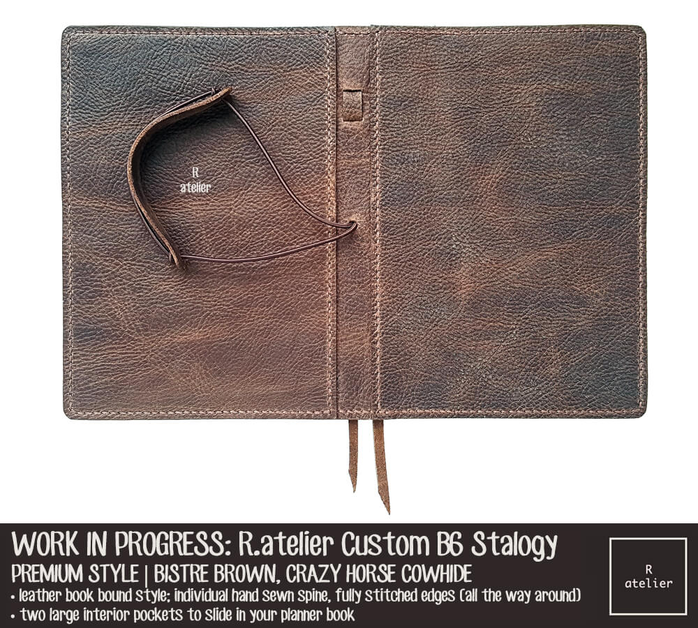 R.atelier Bistre Brown Custom B6 Stalogy Leather Planner Cover