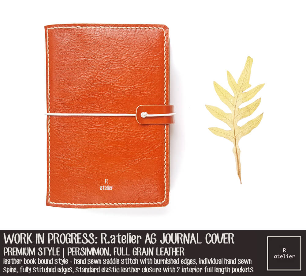 R.atelier Persimmon A6 Premium Leather Notebook Cover