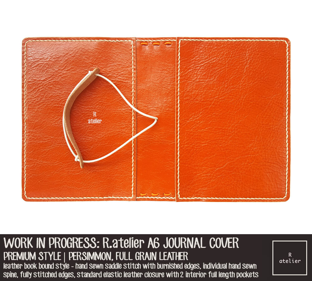 R.atelier Persimmon A6 Premium Leather Notebook Cover