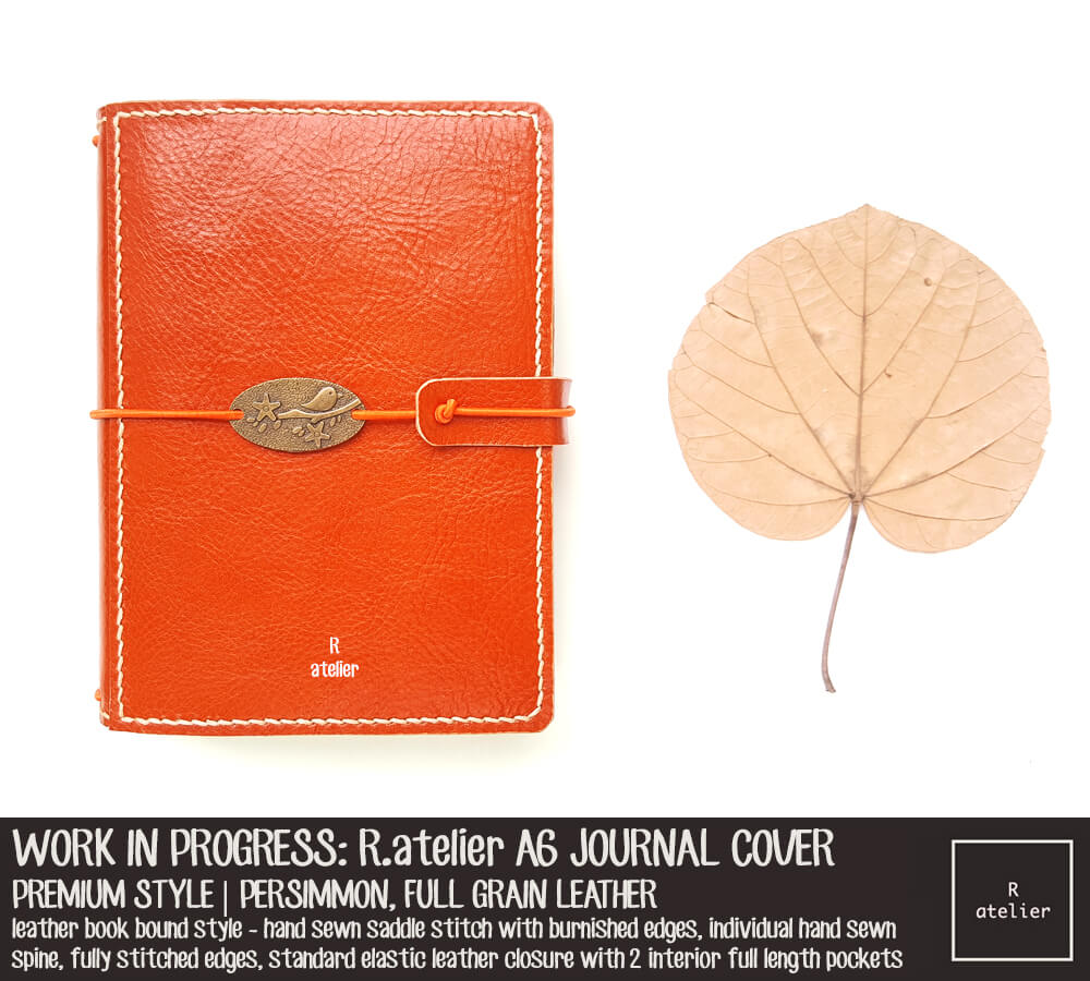 R.atelier Persimmon A6 TN Premium Leather Notebook Cover