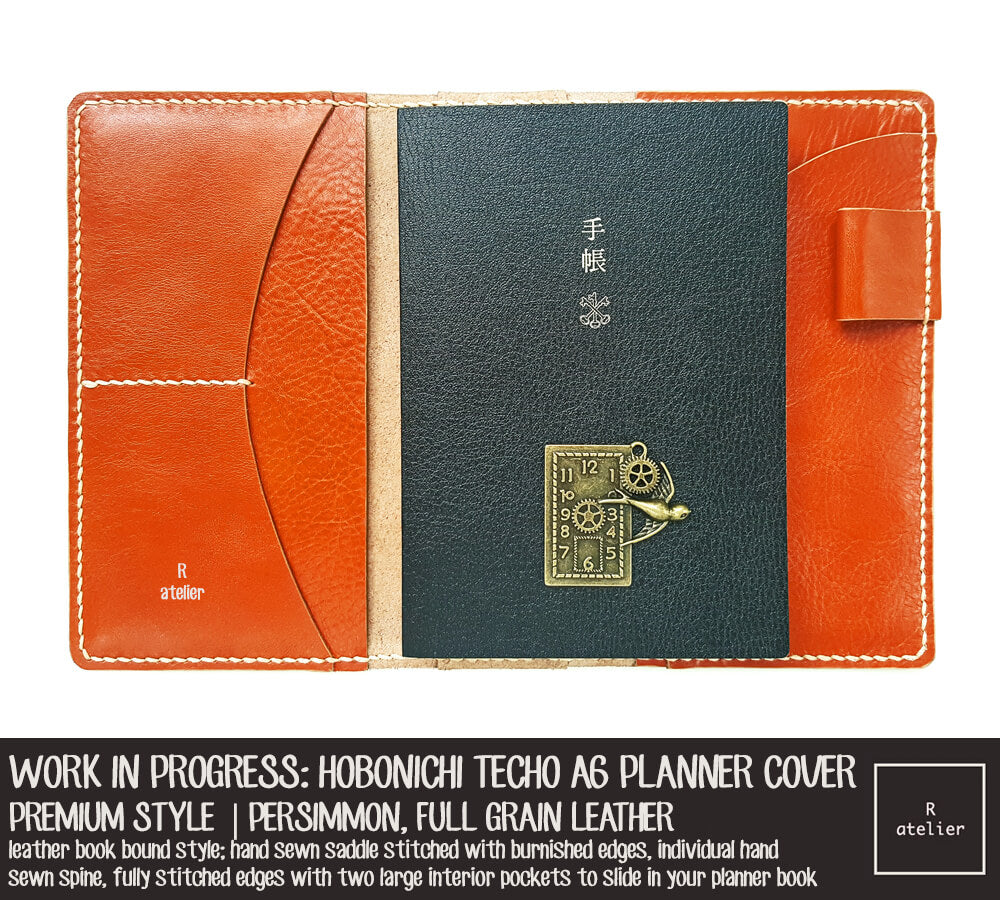 R.atelier Persimmon Hobonichi Techo A6 Planner Leather Cover