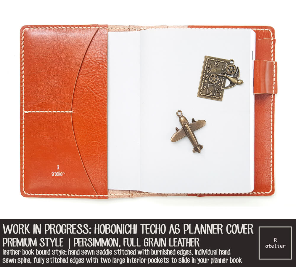 R.atelier Persimmon Hobonichi Techo A6 Planner Leather Cover