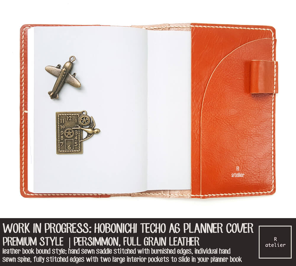 R.atelier Persimmon Hobonichi Techo A6 Planner Leather Cover