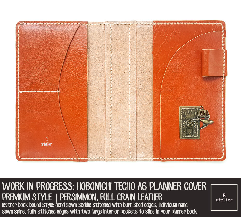 R.atelier Persimmon Hobonichi Techo A6 Planner Leather Cover