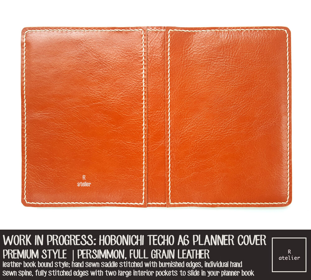 R.atelier Persimmon Hobonichi Techo A6 Planner Leather Cover