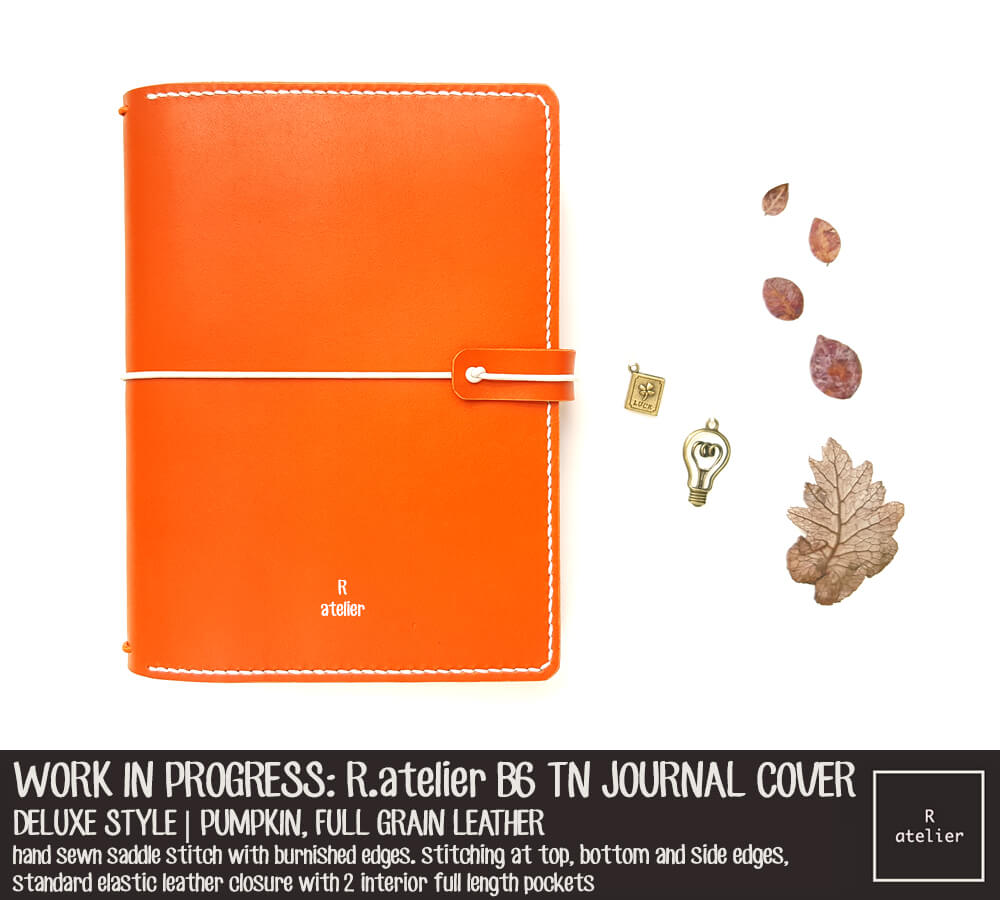 R.atelier Pumpkin B6 TN Deluxe Leather Notebook Cover