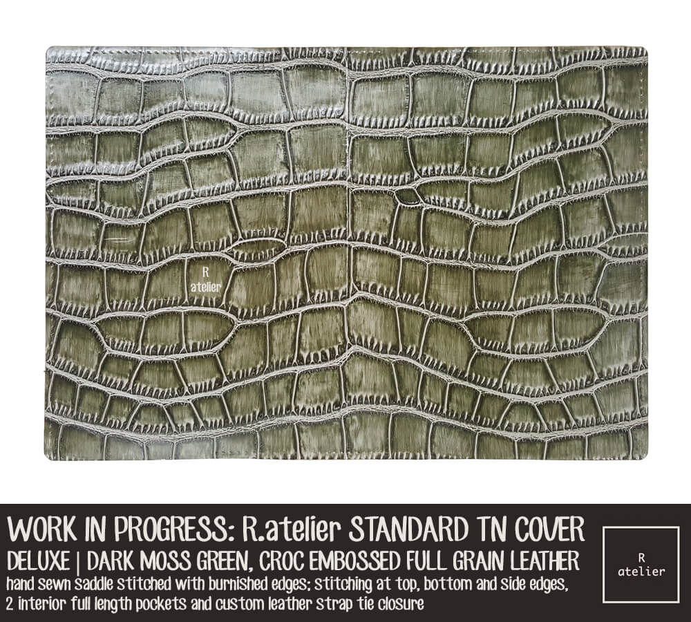 R.atelier Dark Moss Green Standard TN Leather Journal Cover