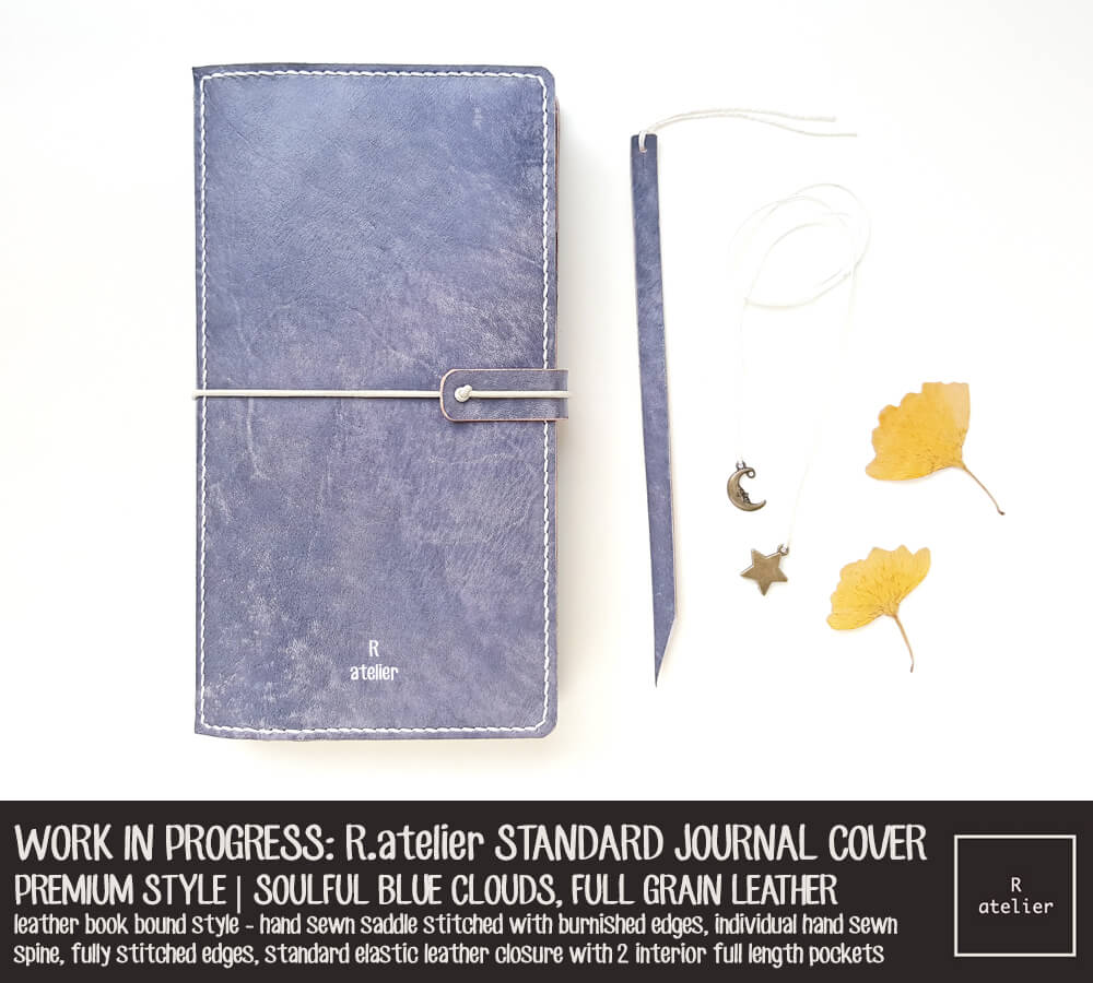 R.atelier Soulful Blue Clouds TN Premium Leather Notebook Cover