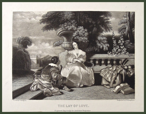 The Lay of Love. - Lower Left: Painted by Bonnington. Lower Right: Engraved by F. Humphrys. Lower Center: Engraved expressly for Graham's Magazine.  (S2-105)