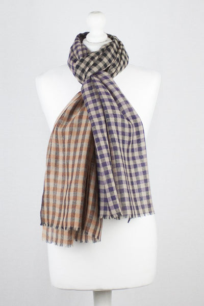 check merino wool scarf