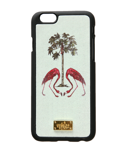 The Flamingo Under the Palm Tree iPhone Case by Jessica Russell Flint.