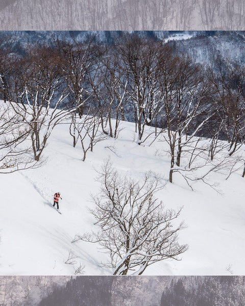 Mirte taking some turns down the snowy hillsides of Japan