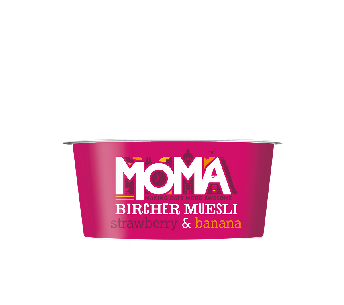 presse Strømcelle tornado MOMA Bircher Muesli Strawberry & Banana 140g & 220g – MOMA Foods