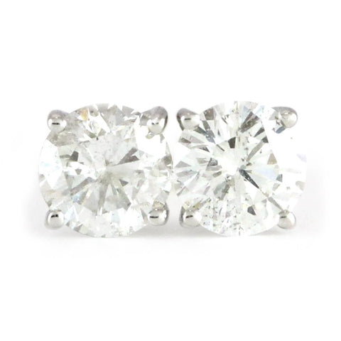 14kt. White Gold Diamond Studs (2.60tdw, I1, GH) <font color="green"><b><i>Inquire within for price</i></b></font><p>