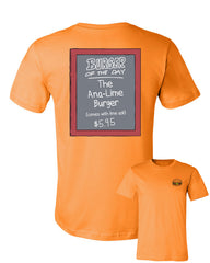 2018 Wondercon Bob’s Burgers Ana-Lime Burger of the day tee – orange (pickup only)