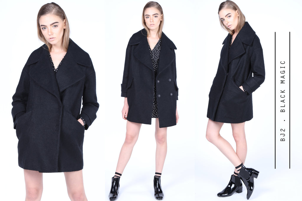 Black Mini Dress Coat