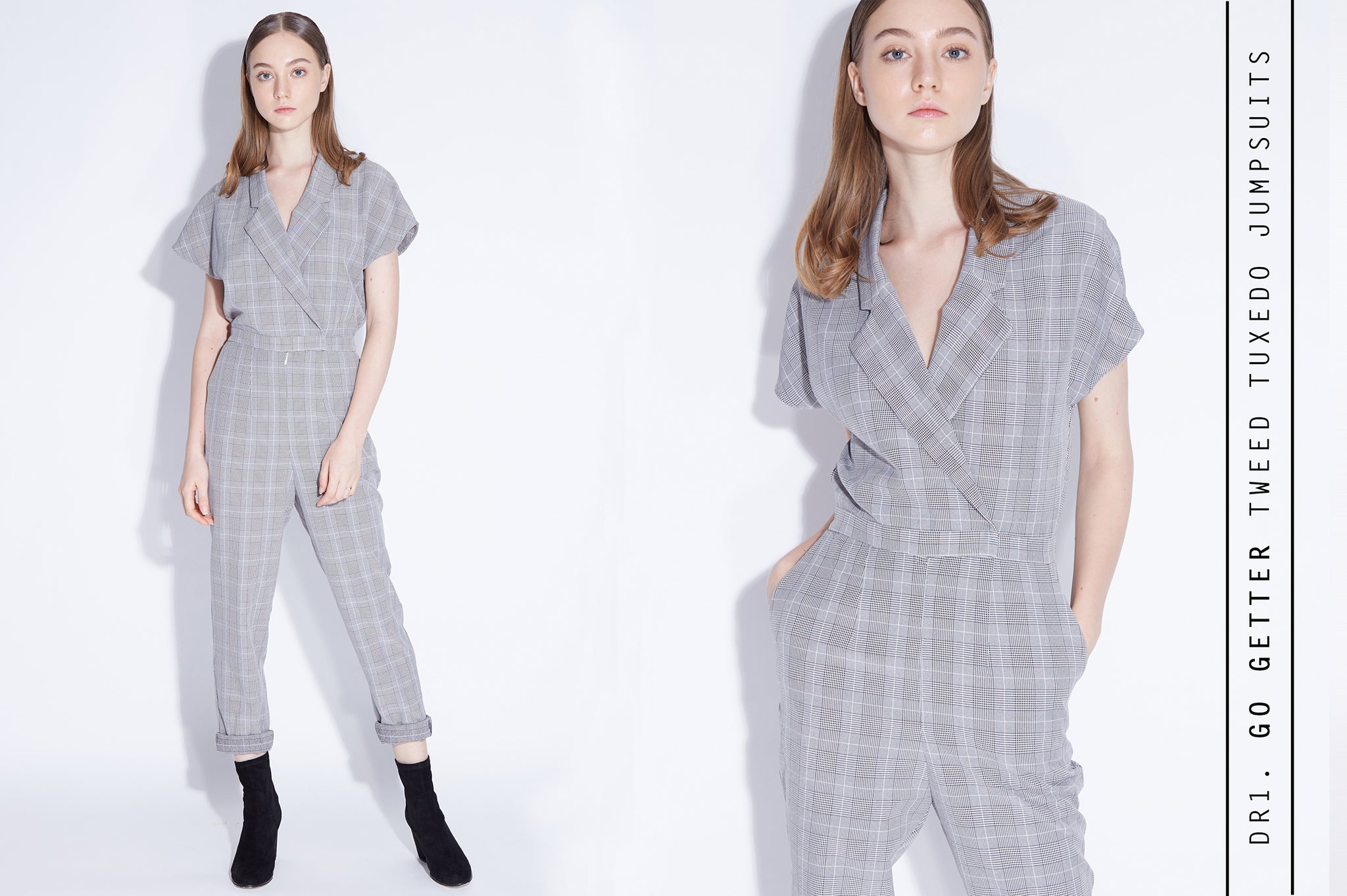 GO GETTER Tweed Tuxedo Jumpsuits