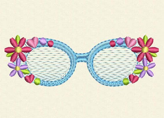 Flower Glasses Embroidery Design on EmbroideryLand – Embroideryland