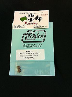 Pro Slot # 420, 1/8 X 1/4 Axle Ball Bearings Flanged & Double Shields