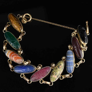 Vintage Wide Egyptian Beetle Bug Scarab Bracelet - Boylerpf