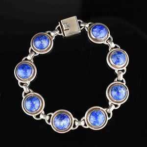 Arts and Crafts Style Silver Sodalite Bracelet - Boylerpf