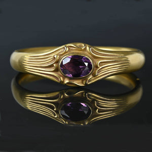 Art Nouveau 14K Gold Fill Simulated Amethyst Bracelet - Boylerpf