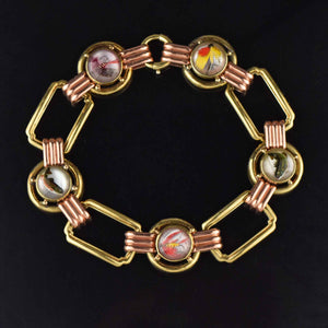 Fine Art Deco 14K Gold Essex Crystal Bracelet, Trout Fishing Lures - Boylerpf